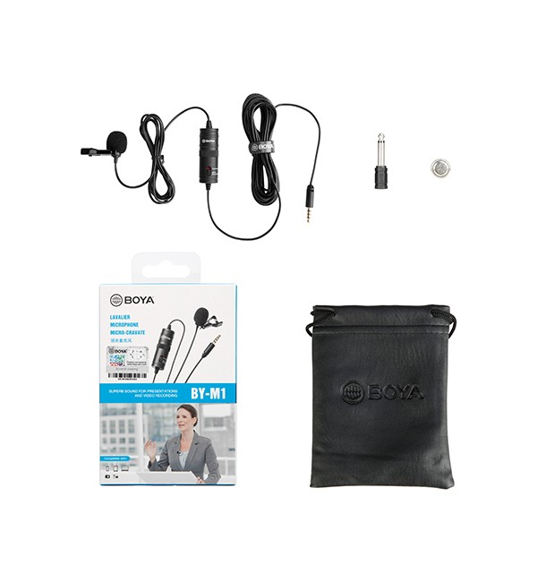 Original Boya BY-M1 Omni Directional Lavalier Microphone For Smartphone, DSLR, Laptop, MacBook (2-Years Brand Warranty)