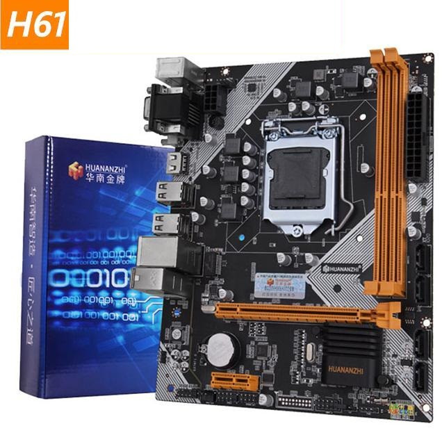 HUANANZHI H61 Motherboard M-ATX For Intel LGA 1155 Support i3 i5 i7 DDR3 1333/1600MHz 16GB SATA M.2 USB2.0 VGA HDMI-Compatible
